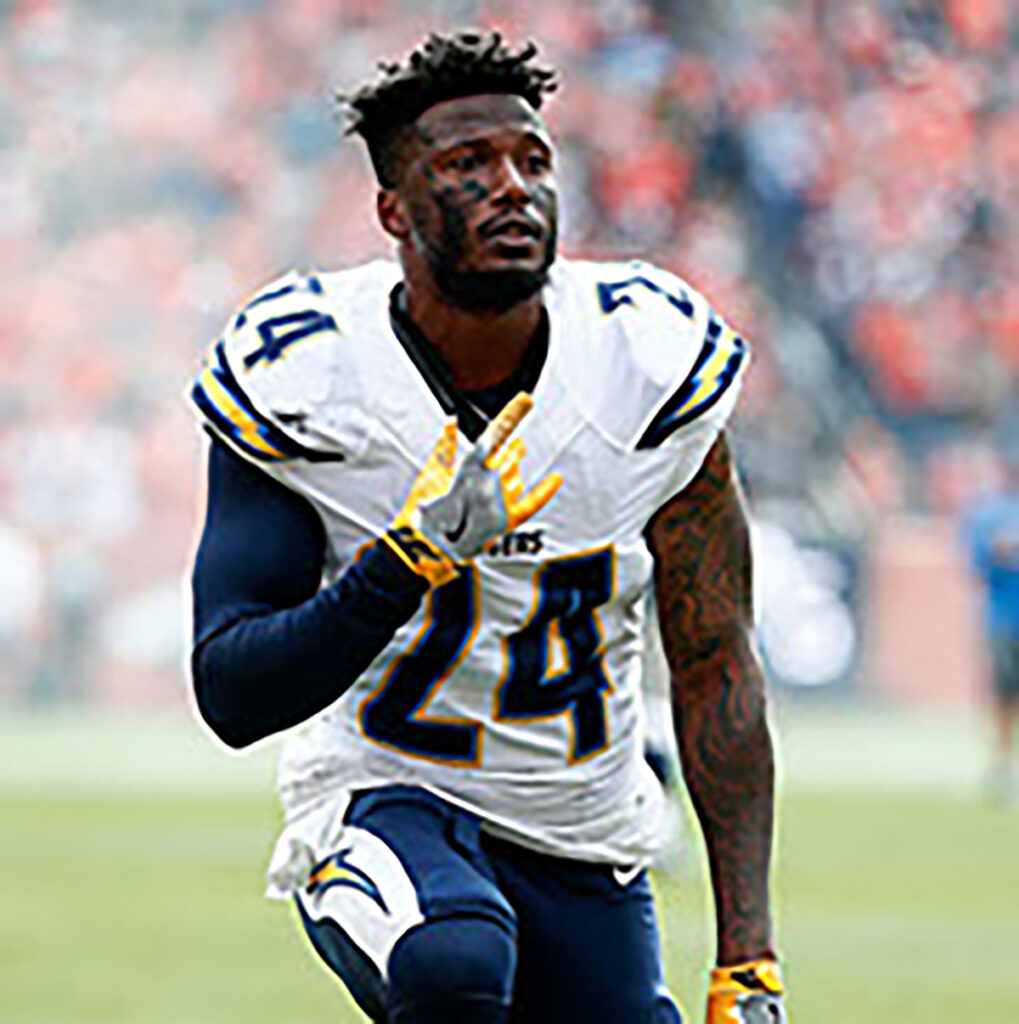 Oct 30, 2016; Denver, CO, USA; San Diego Chargers cornerback Brandon Flowers (24) before the game against the Denver Broncos at Sports Authority Field at Mile High. Mandatory Credit: Isaiah J. Downing-USA TODAY Sports